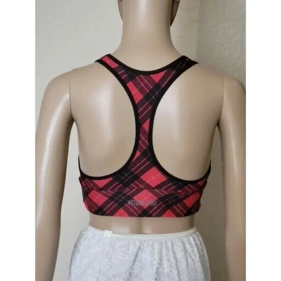 Victoria's Secret Sports Bra Red Gold Spell Out Racerback Size Medium - Picture 4 of 7